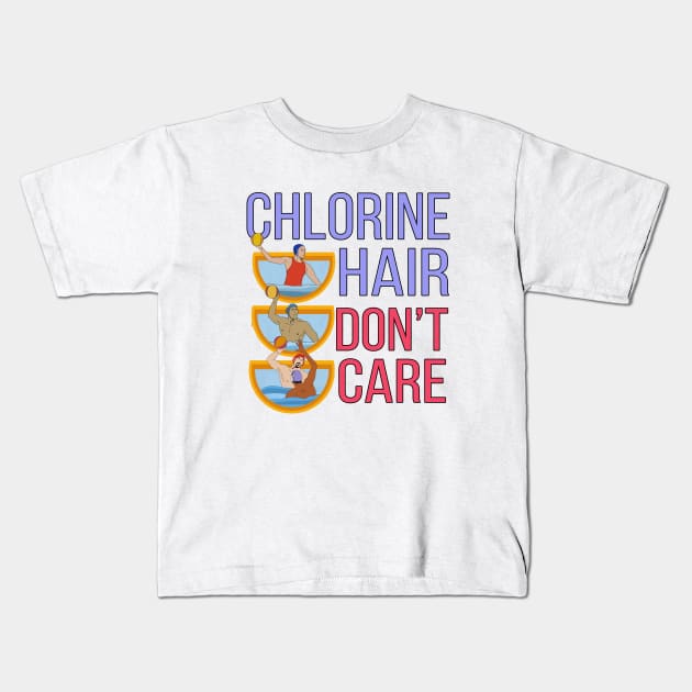 Chlorine Hair Don't Care Kids T-Shirt by DiegoCarvalho